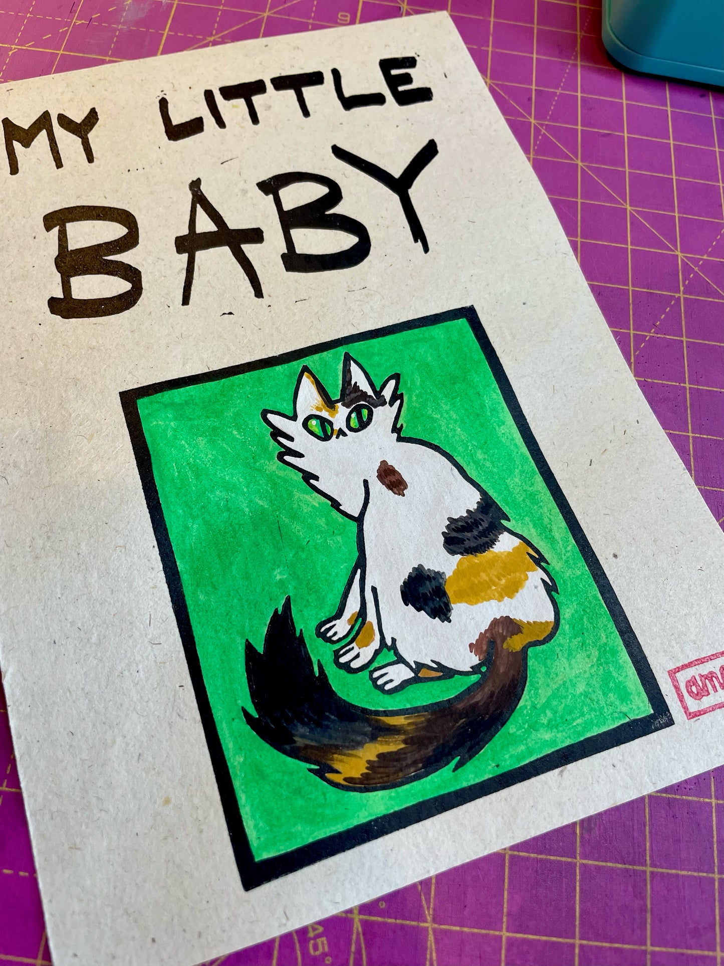 Custom Painted Pussycat Print