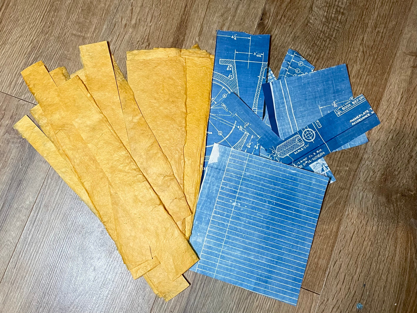 Orange lokta and blueprints scrap pack